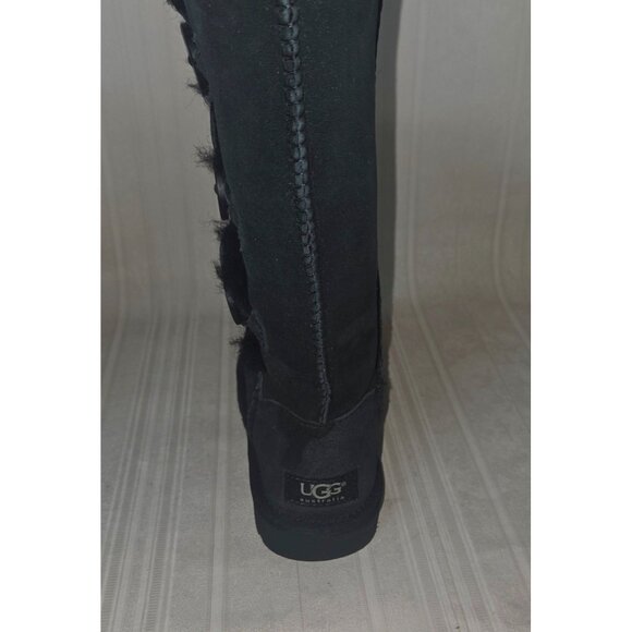 UGG BAILEY BUTTON TRIPLET TRIPLE Black Suede Tall Boots Women Size US 5 NEW 1873 - Picture 9 of 12